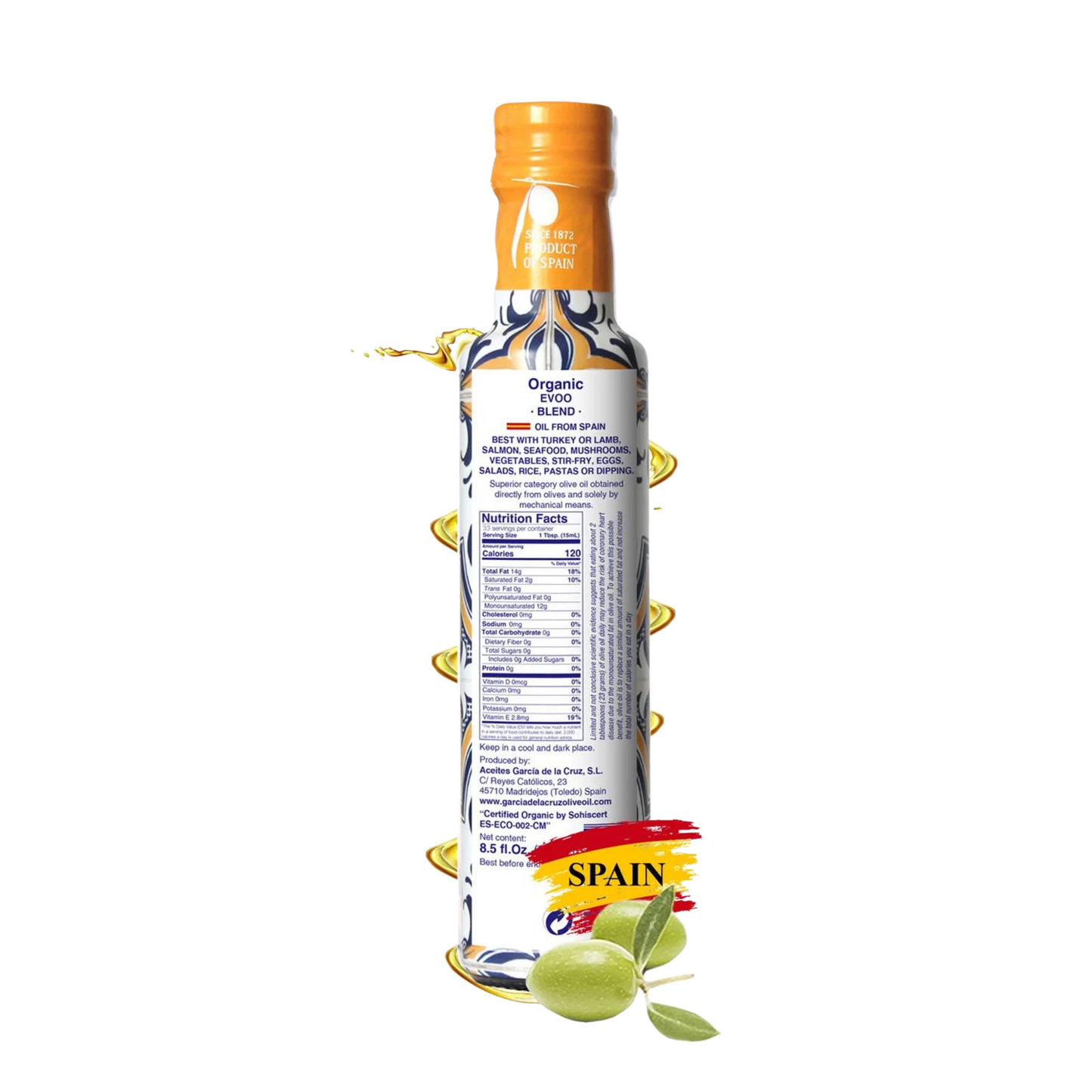 Olive Oil - Garcia De La Cruz Organic Premium Extra Virgin Olive Oil - Master Miller 250ml