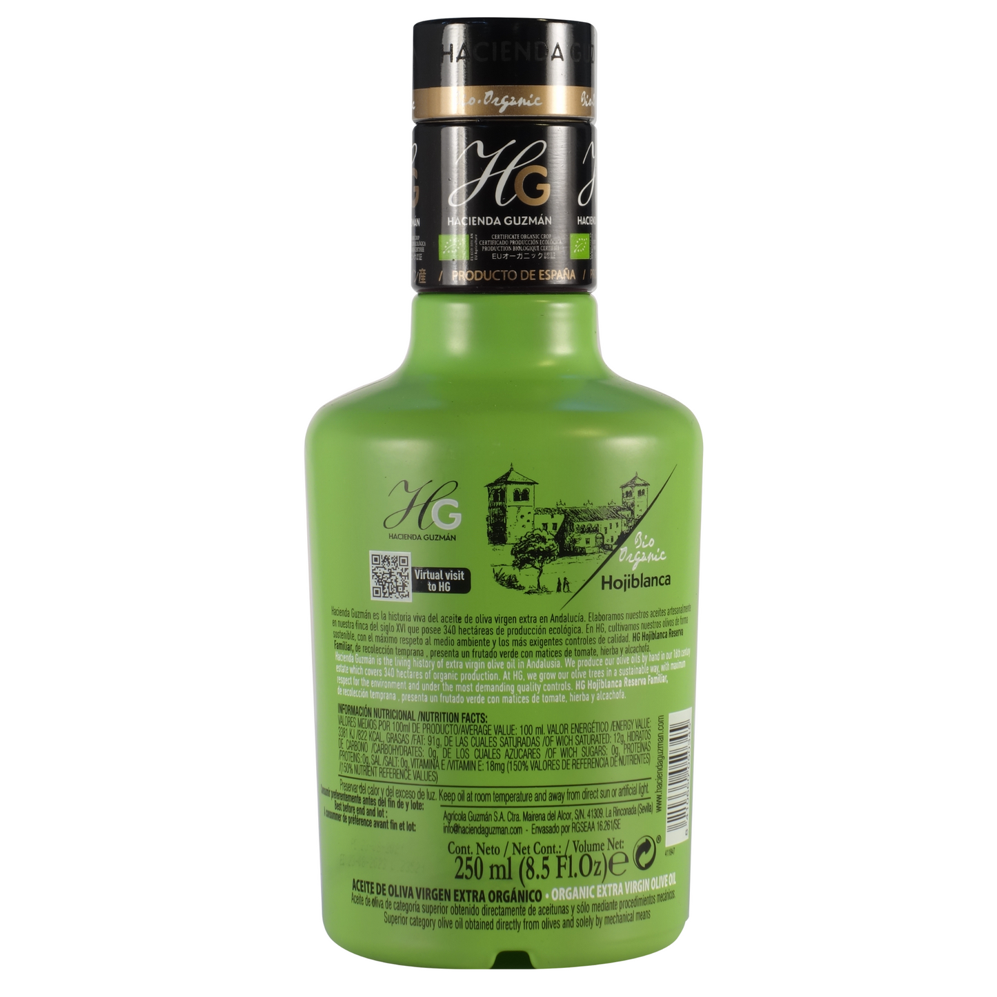 Olive Oil - Hacienda Guzmán Organic Extra Virgin Olive Oil - Hojiblanca 250ml