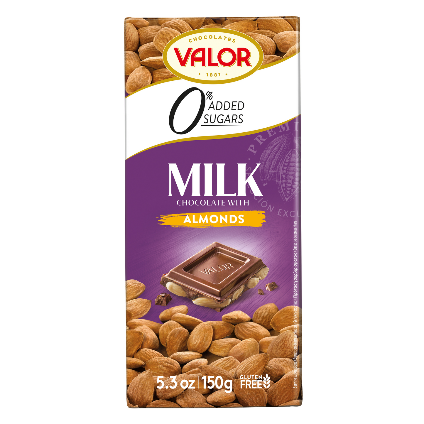 Chocolate - Milk Chocolate with Almonds No Sugar Added - 150g