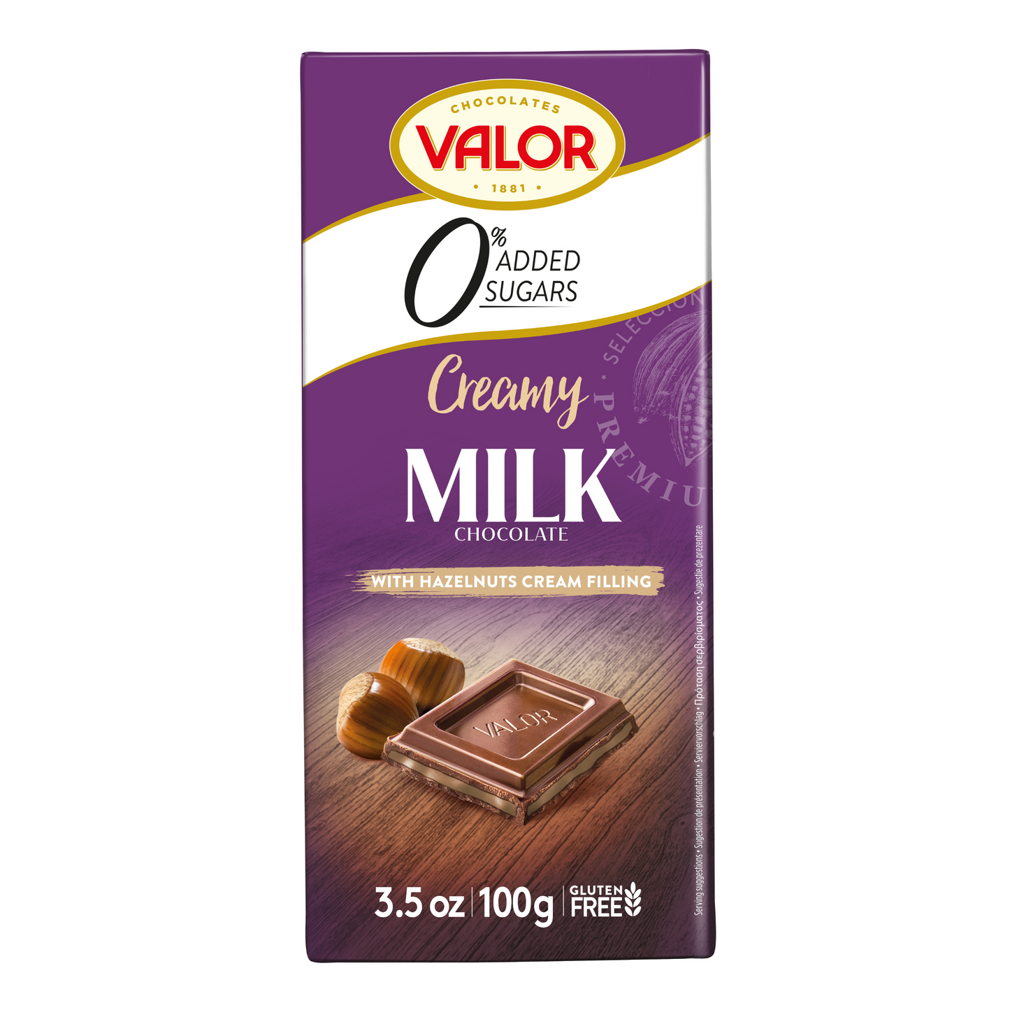 Chocolate - Milk Chocolate with Hazelnuts Creamy No Sugar Added - 100g