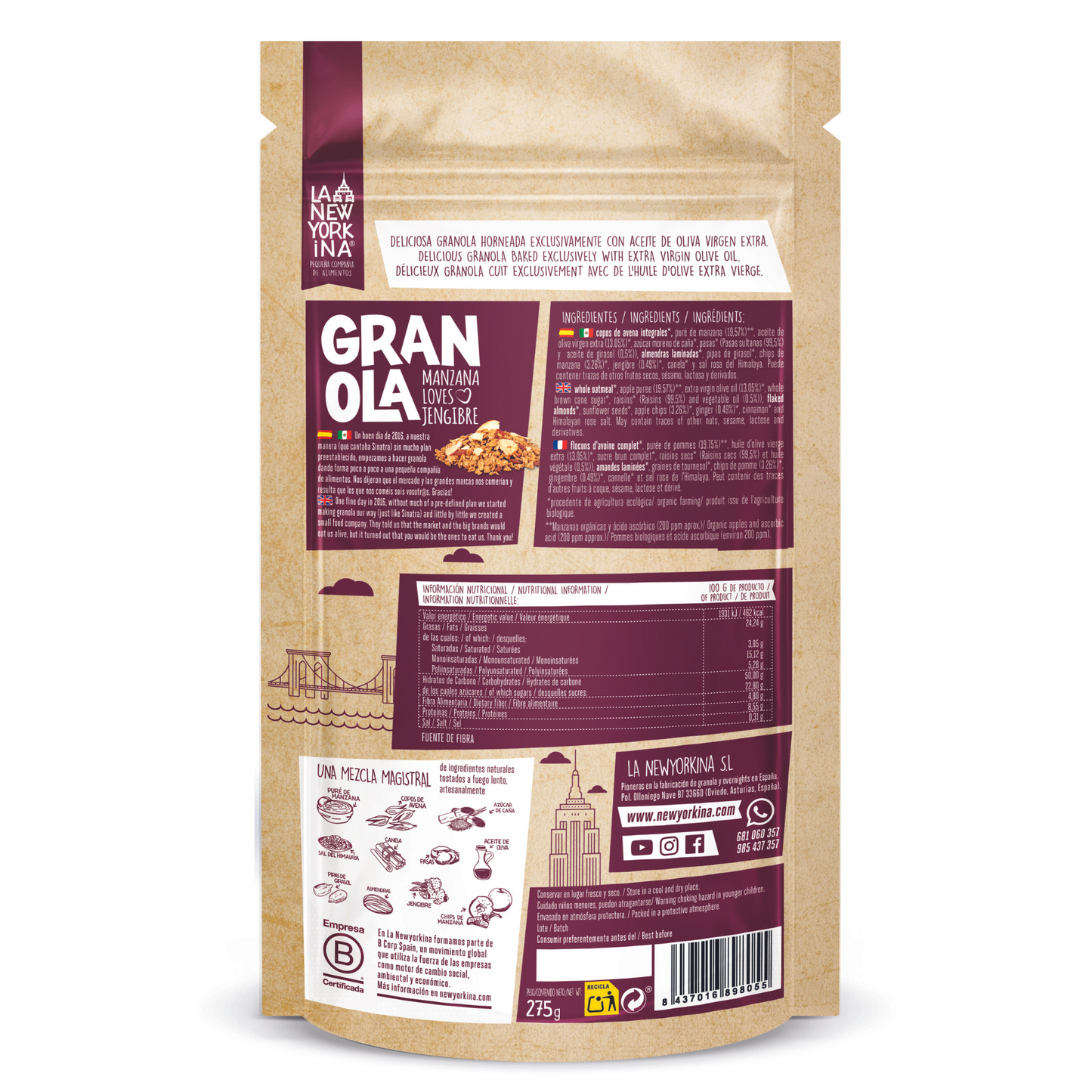 Granola Apple Loves Ginger - LA NEWYORKINA- 275g