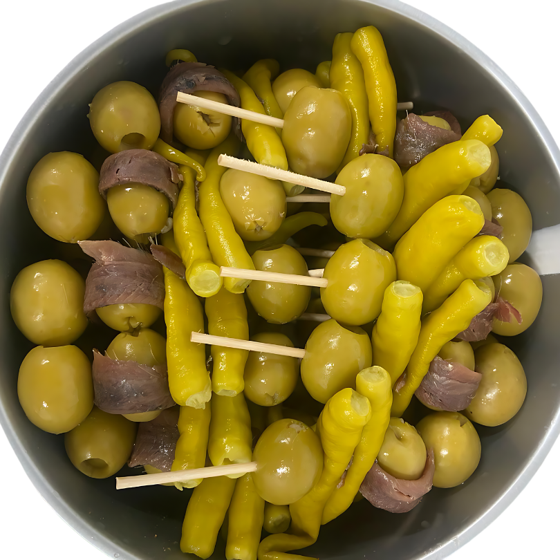 Cocktail - Olives Garcia Piparra (light pepper) +Olives+Anchovy (900g)