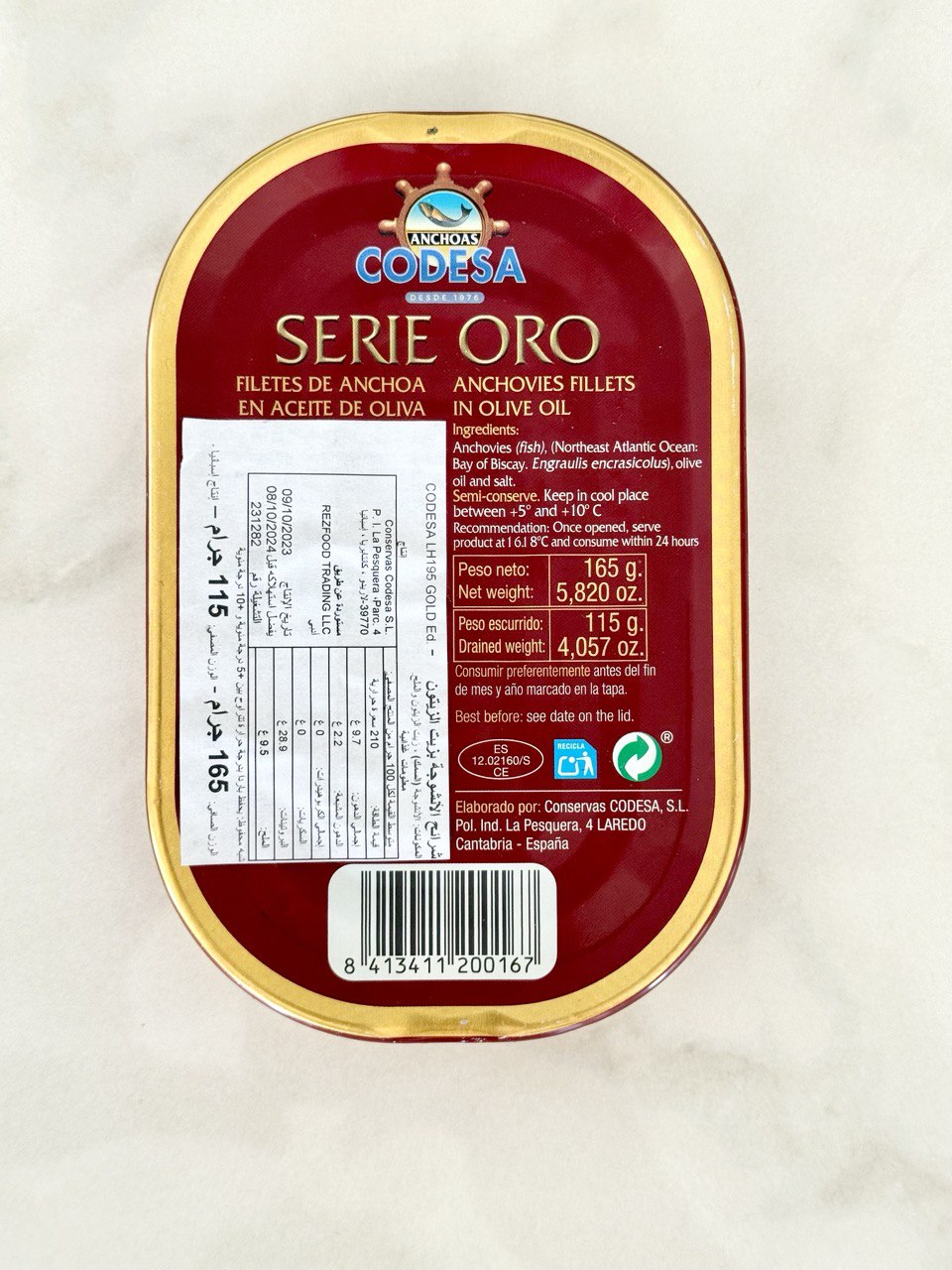 CODESA Cured Anchovies Golden Serie (115g)