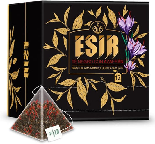 Esir Black Tea with Saffron - 25.20gr -12 Pyramid Teabags